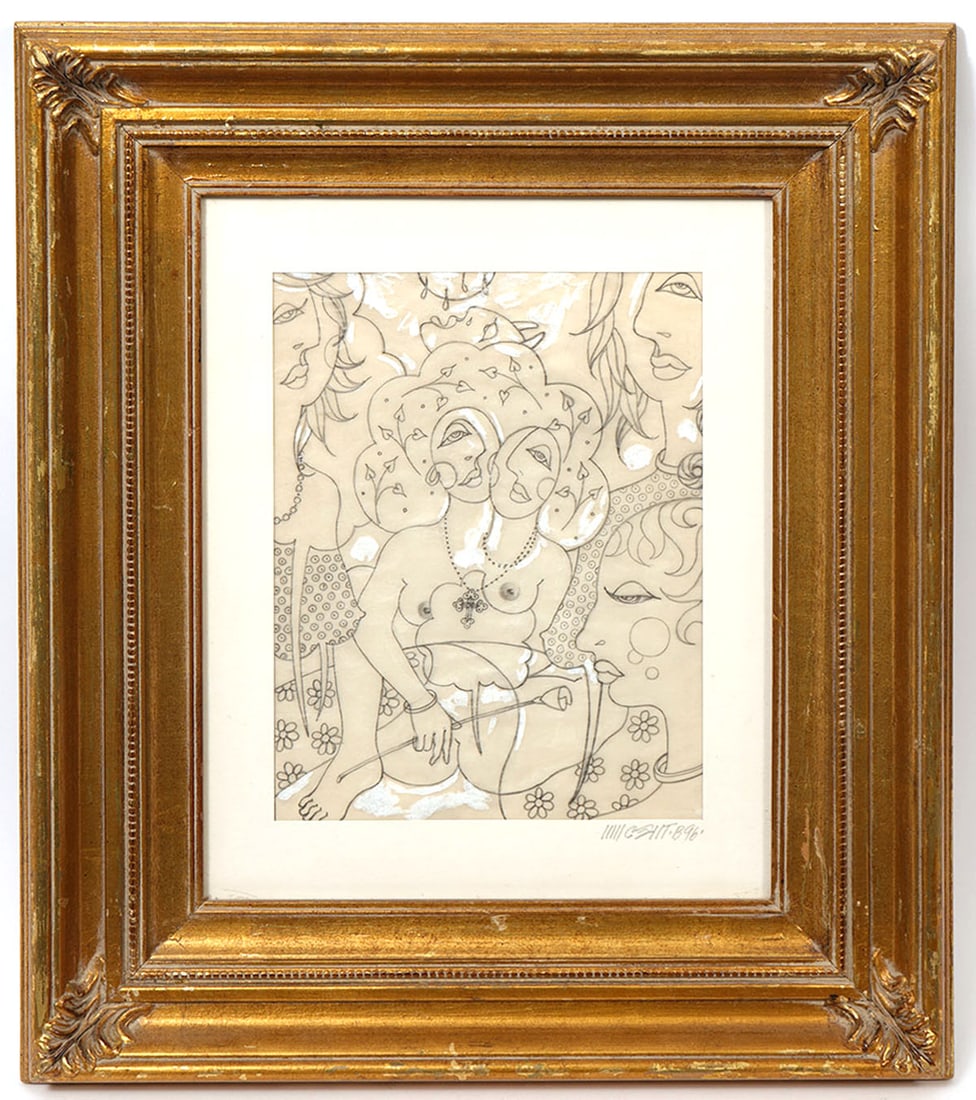 Vincenzo Notarile Cubist Pencil Drawing: Vincenzo Notarile (Florida, 20th C.) Cubist pencil drawing on paper, signed lower right and sourced from the artist's estate. Measures: Visual image - 14"H x 11"W, Framed - 20"H x 17"W. Condition repo