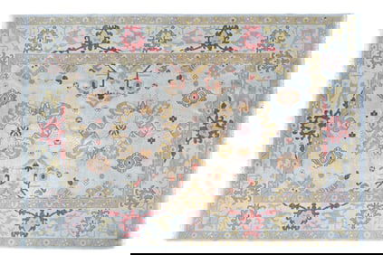 Turkish Oushak Ivory Gold Rust Rug