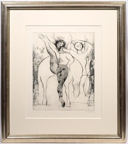 Marino Marini Signed Etching Figures & Horse