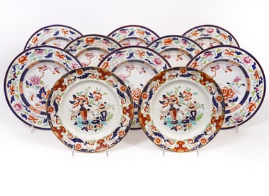 10 Pcs English Imari Floral Pattern Porcelain