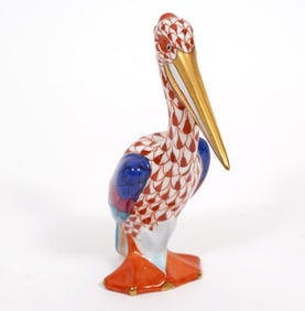 Herend Rust Fishnet Porcelain Pelican