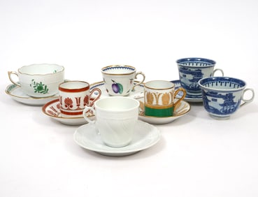 Mixed Group of 6 Tea Cups & 6 Saucers