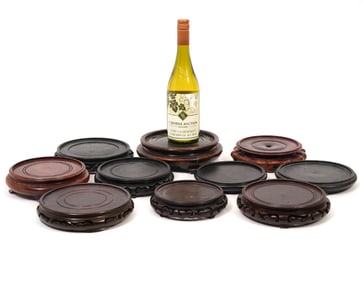 10 Chinese Carved Wood Stands Various Sizes