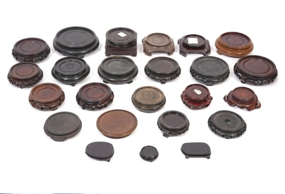 Group of 20 Chinese Carved Wood Stands