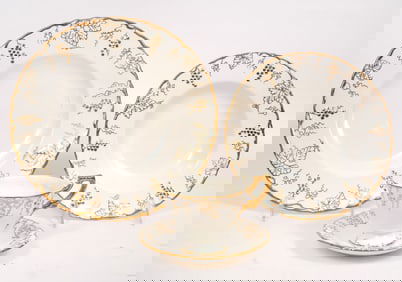 32 Pieces Royal Crown Derby Vine Gold China