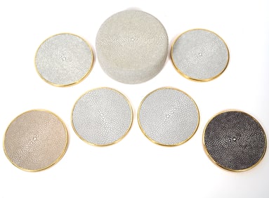 Aerin Faux Shagreen Coaster 6 Pcs Set