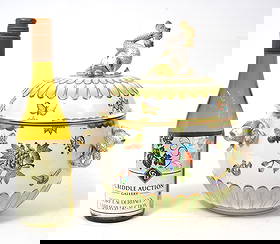 Herend "Queen Victoria" Dolphin Tureen: Herend "Queen Victoria" porcelain tureen, features polychromatic flora and insects and figural dolphin handles and finial. Measures 12"H x 10"W. Condition report: Good condition, please see all photos