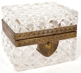 French Cut Crystal Bronze Mounted Casket Box