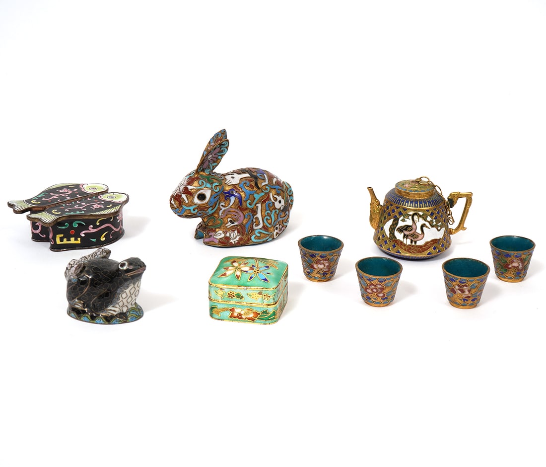 Group of Nine Chinese Enamel Objects (1 of 15)