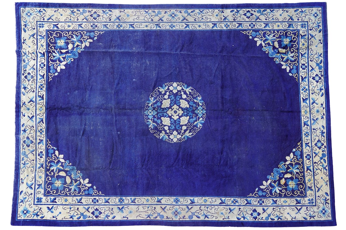 Chinese Peking Blue Center Medallion Rug (1 of 6)