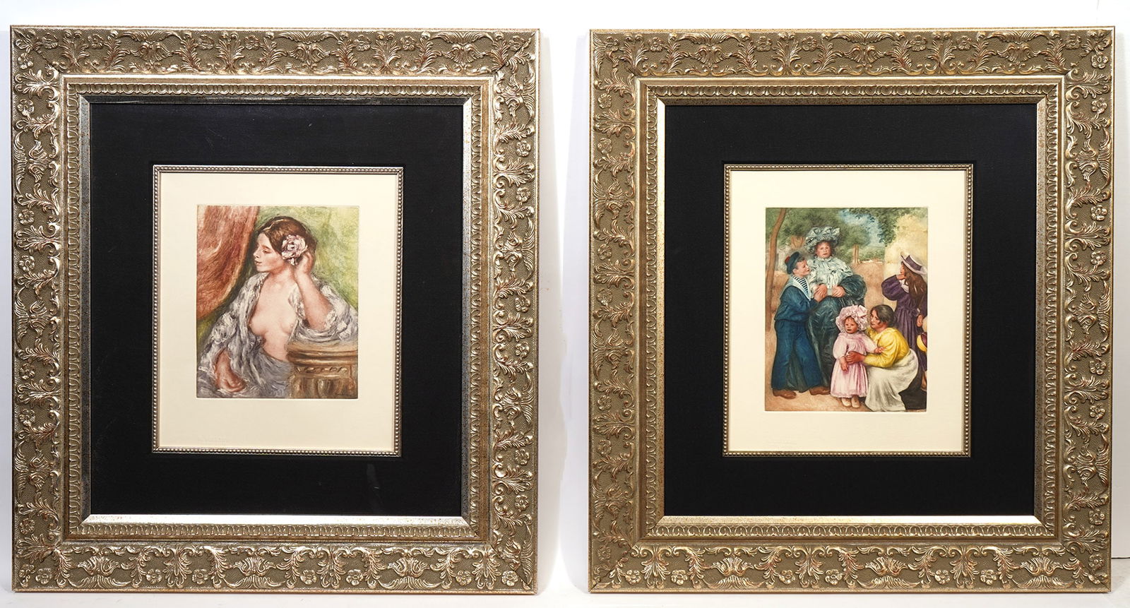 Renoir Two Limited Colored Etchings Framed w/COA (1 of 4)