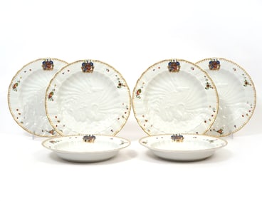 Mottahedeh "Swan" Porcelain 6Pc Plates & Bowls