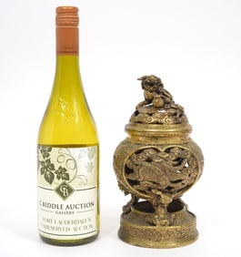 Japanese Bronze Foo Dog Incense Burner