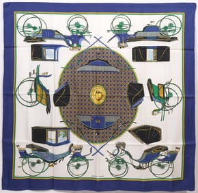 Hermes Silk Scarf 'Le Voitures a Transformation'