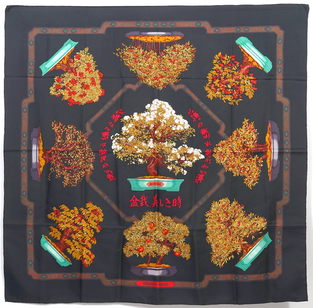 Hermes Silk Scarf 'Bonsai' by Catherine Baschet (1 of 4)