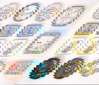 15 Assorted Chinese Enamel Dishes/Trays