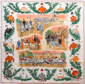 Hermes 'Chantilly' Silk Scarf