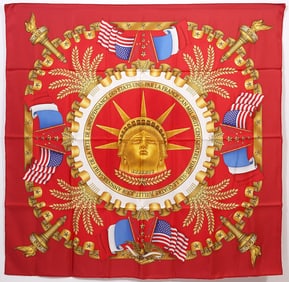 Hermes 'Statue of Liberty Centennial Scarf'
