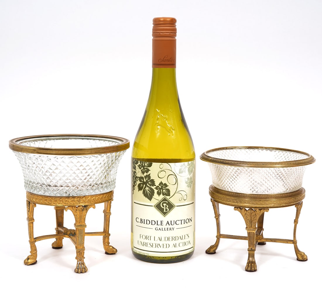 Two Regency Cut-Crystal and Bronze Compotes (1 of 6)