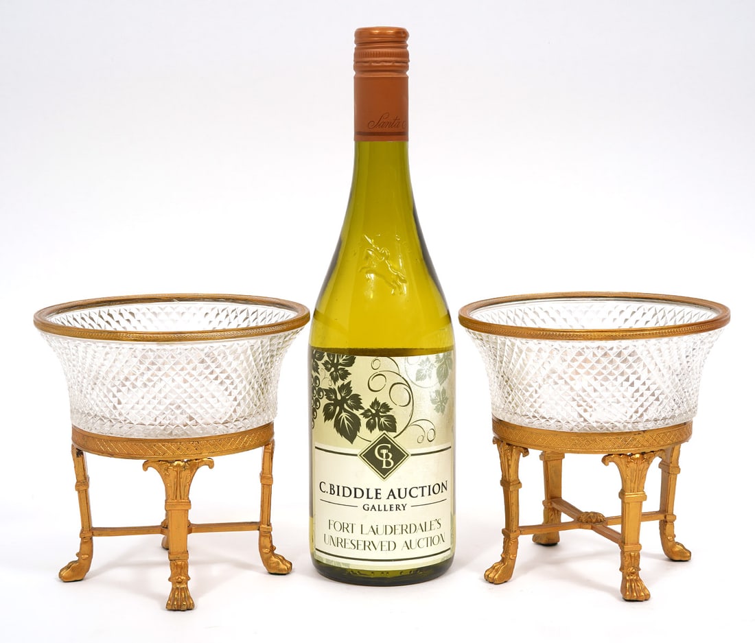 Pair of Regency Crystal Bronze Compotes (1 of 7)