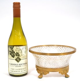 Regency Cut-Crystal and Bronze Compote