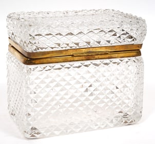 French Cut Crystal Diamond Pattern Bronze Mount