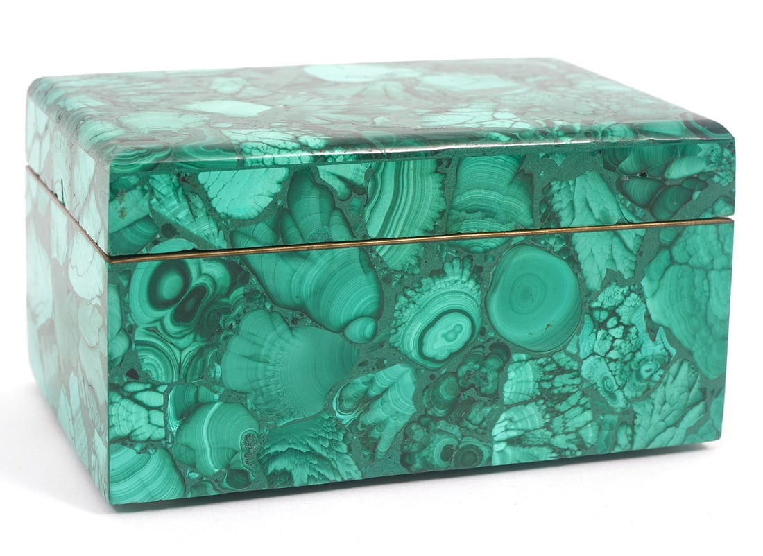 Malachite Stone Lidded Trinket Box (1 of 7)