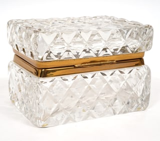 French Cut Crystal Diamond Pattern Box