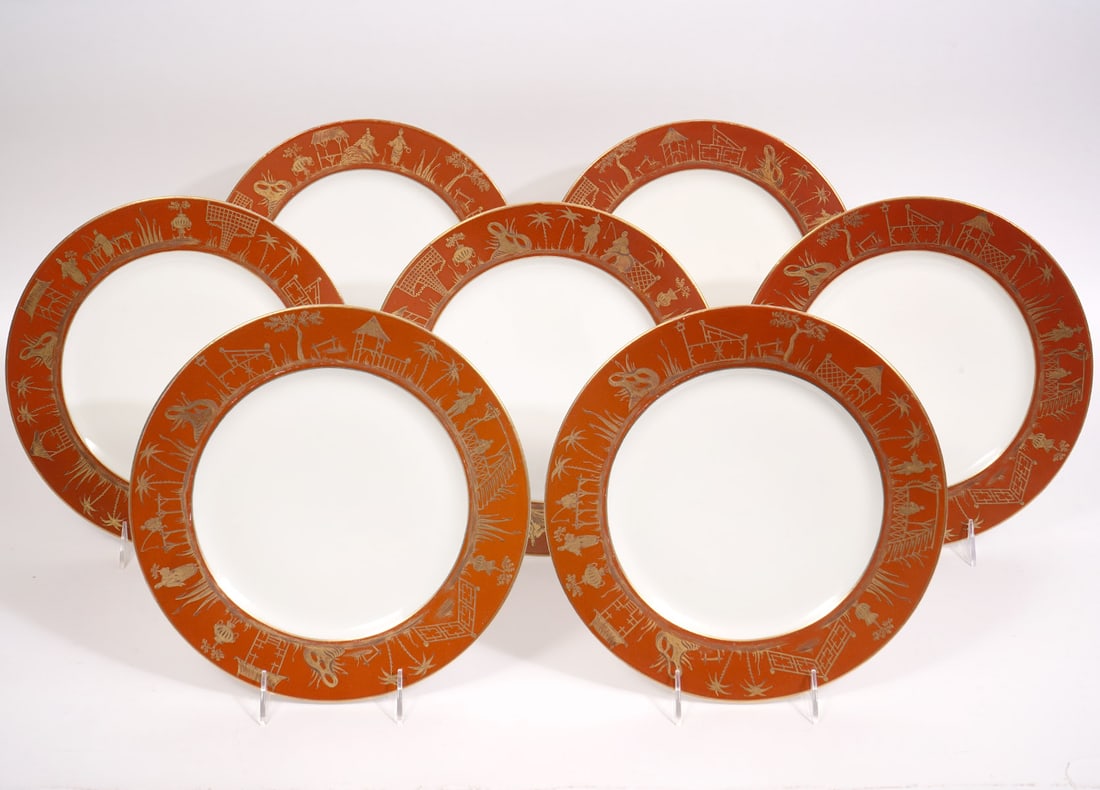 Seven Chinoiserie Style Hand Painted Plates (1 of 4)