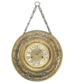 Ansonia Style Brass Hanging Wall Clock