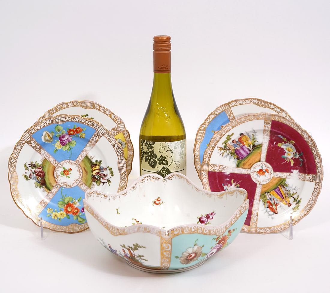 Six Pcs. Meissen Style Signed Porcelain (1 of 6)