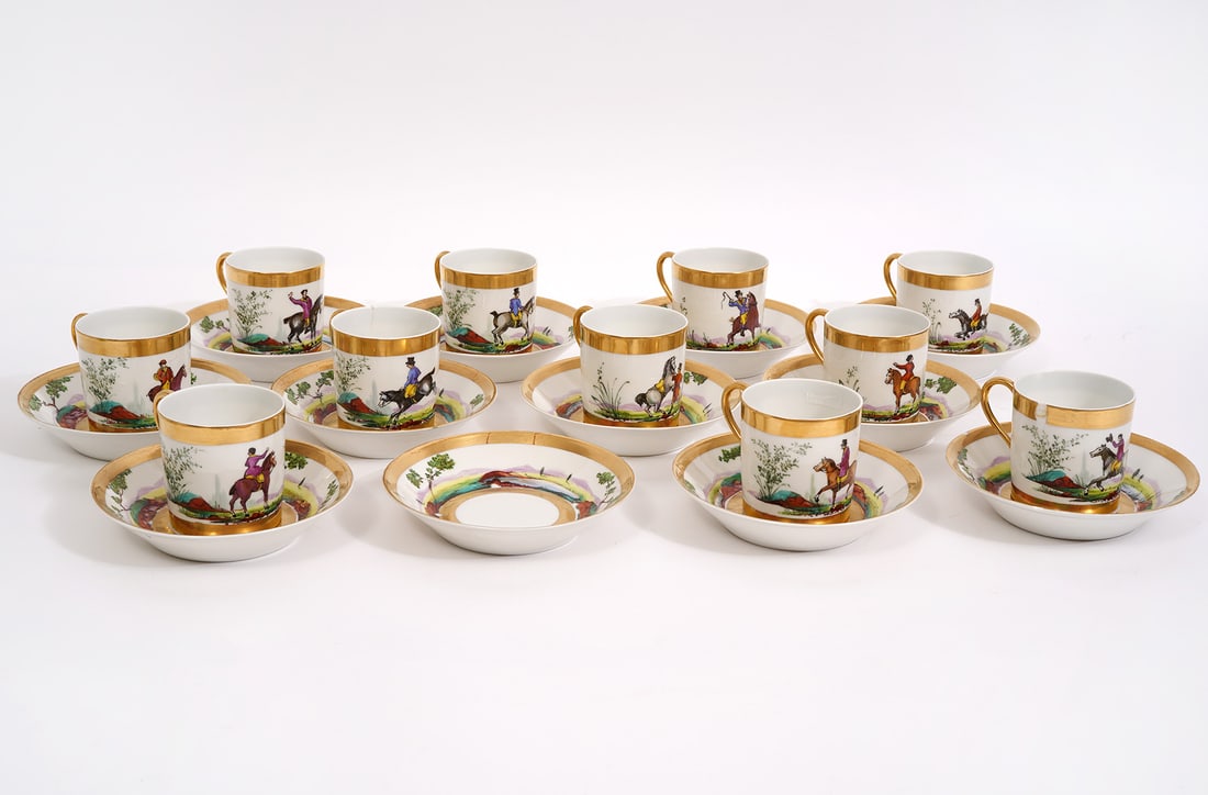 23 Pcs Old Paris Porcelain Coffee Cups & Saucers (1 of 8)