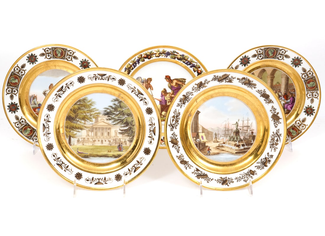 Five French Late 19th Century Cabinet Plates (1 of 8)