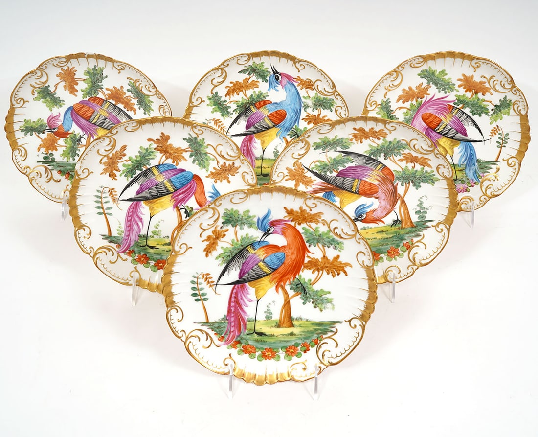 6 Limoges Vintage Chelsea Bird plates (1 of 10)