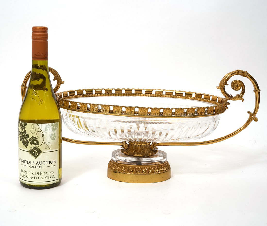 French Dore Bronze & Crystal Centerpiece Bowl (1 of 6)