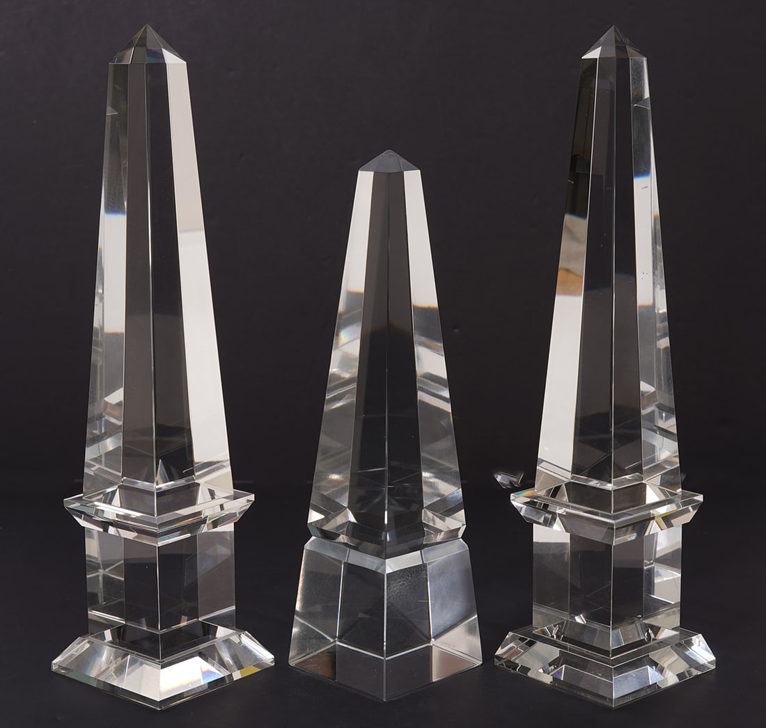 Three Clear Crystal Obelisks (1 of 7)