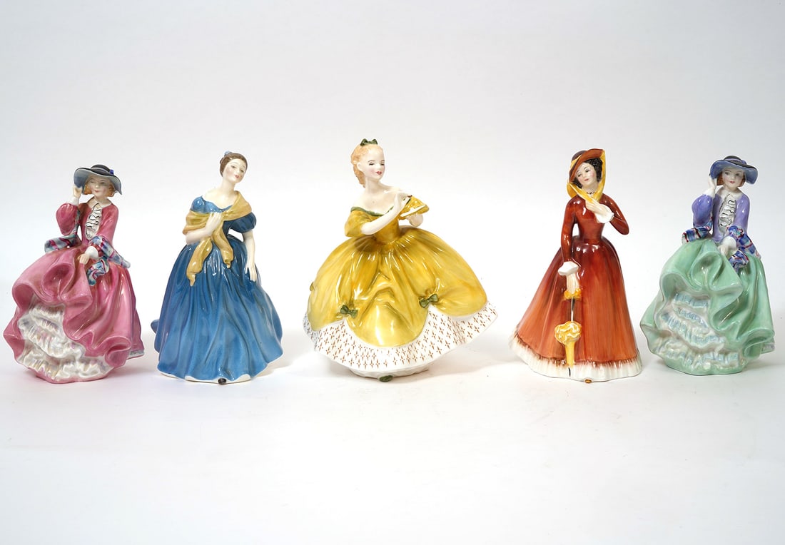 Group of Five Royal Doulton Porcelain Figures (1 of 8)