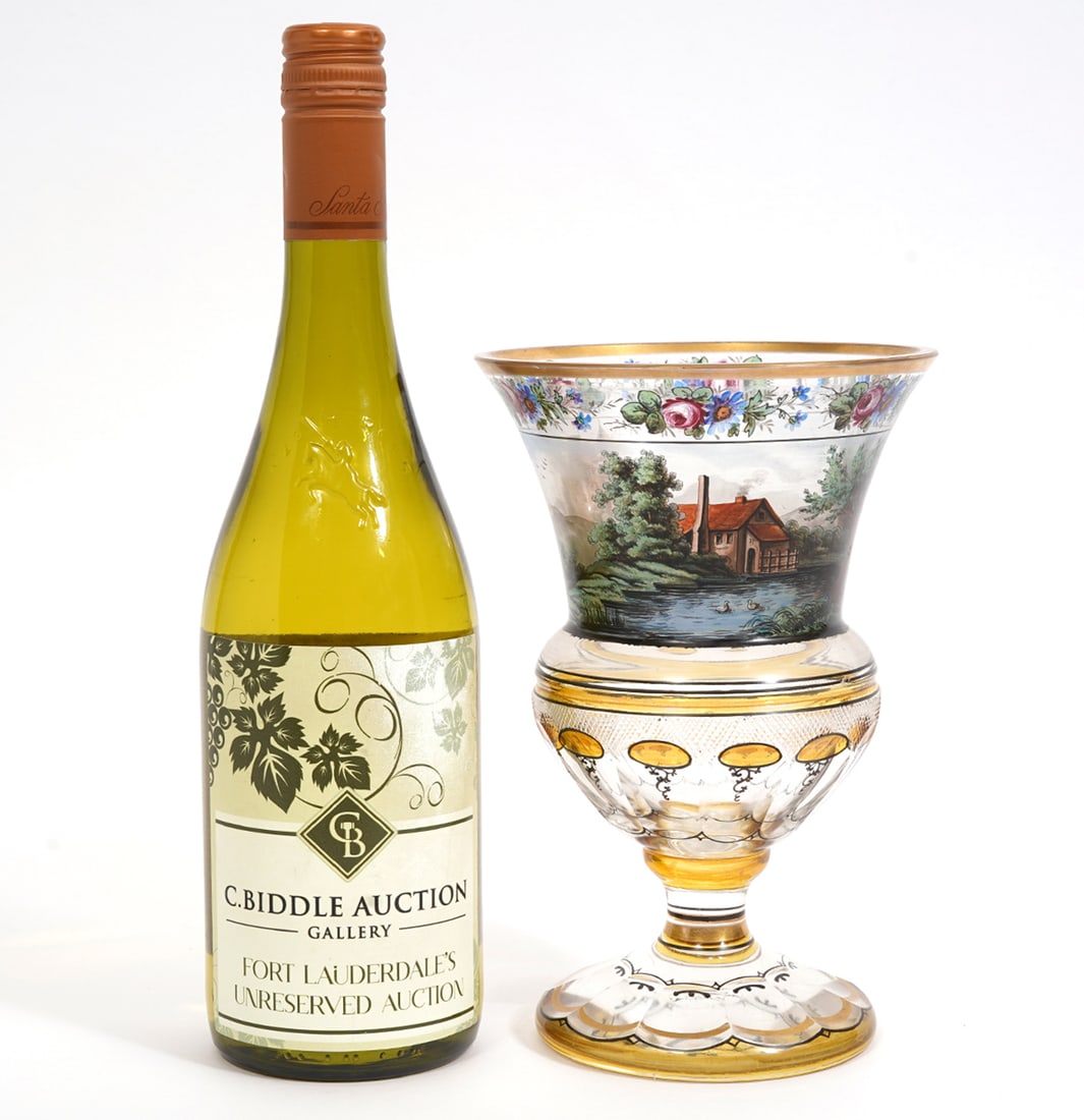 Bohemian Hand-Painted Cut Crystal Urn (1 of 9)