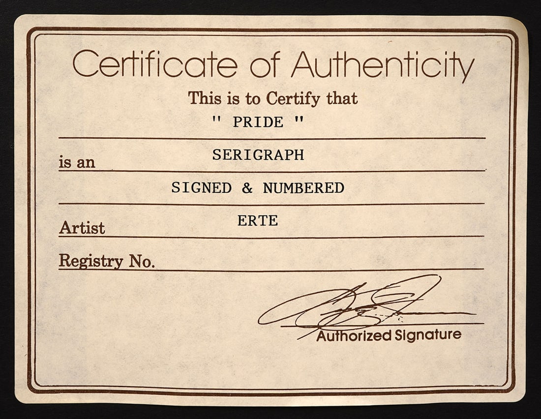 Erte "Pride" Serigraph Signed & Numbered - 8