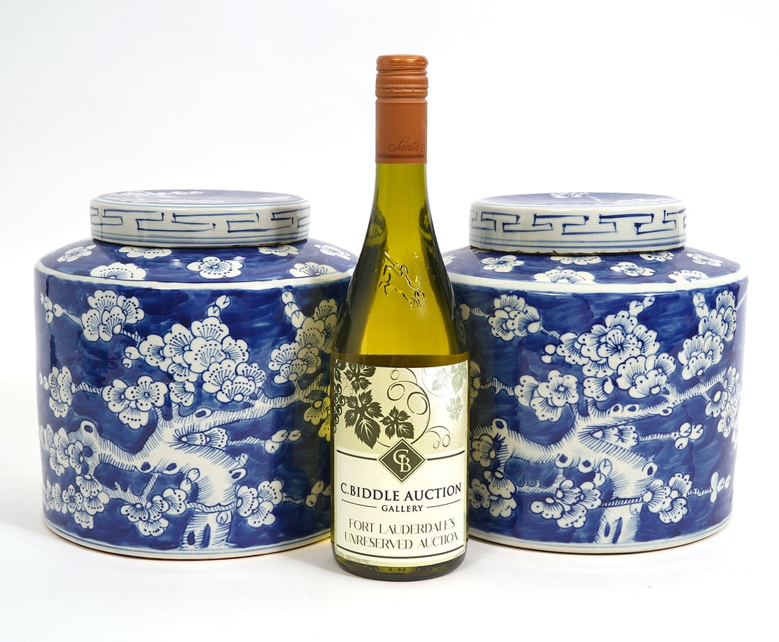 Pr. Blue & White Porcelain Ginger Jars (1 of 10)