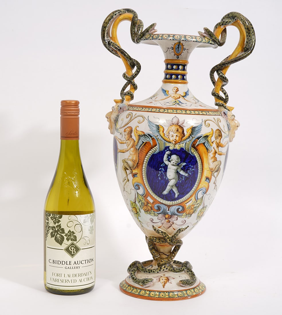 Large Ginori Italian Majolica Urn (1 of 14)