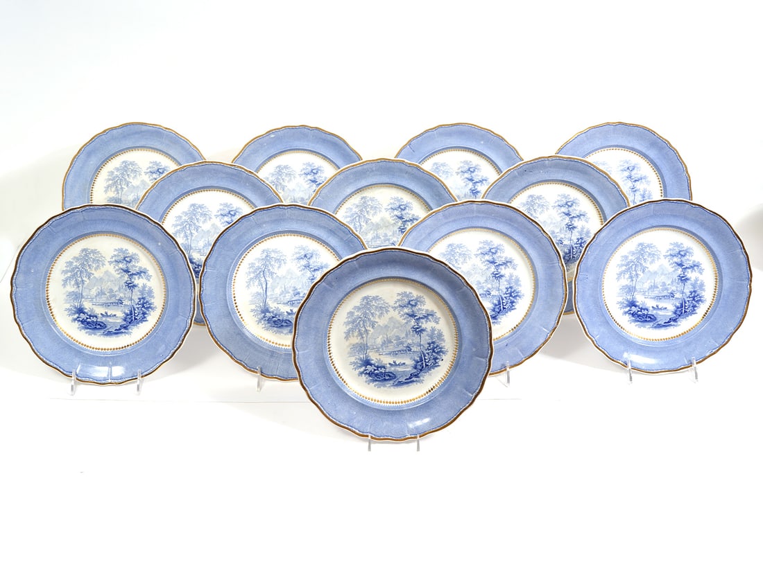 12 Davenport English Ironstone China Plates (1 of 4)
