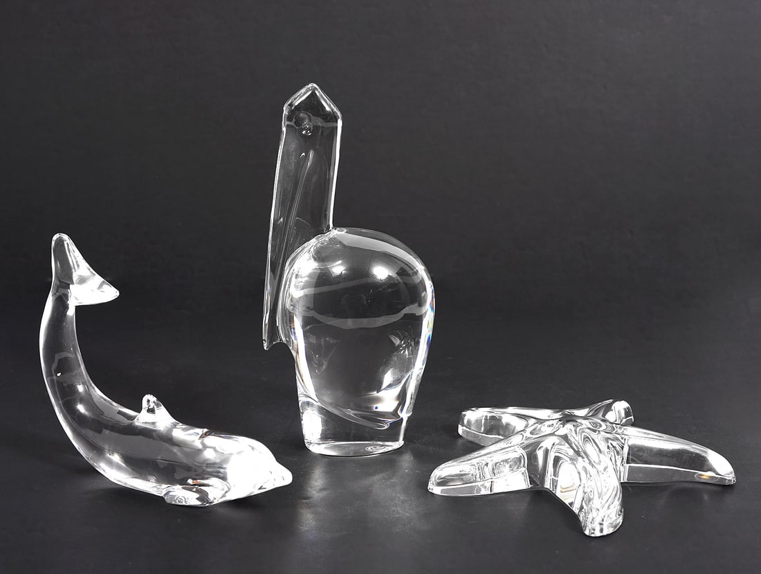 Baccarat Clear Crystal Starfish, Pelican & Dolphin (1 of 5)