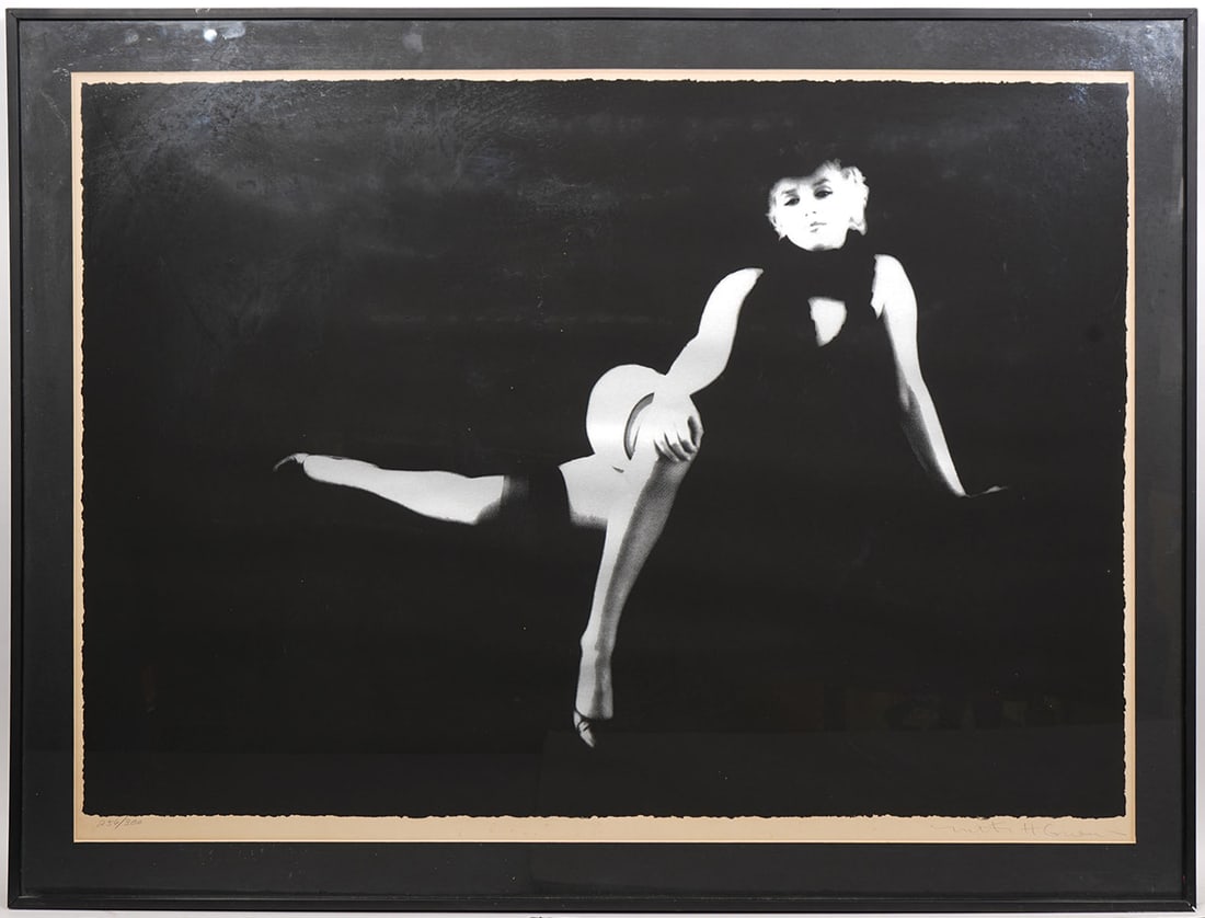 Milton Greene Silkscreen Print Marlyn Monroe S/N: Milton Greene (American, 1922-1985) silkscreen print of Marilyn Monroe, part of the "Black Sitting" series. Pencil signed lower right and numbered 256/300 lower left. Measurements: Visual image: 41"H