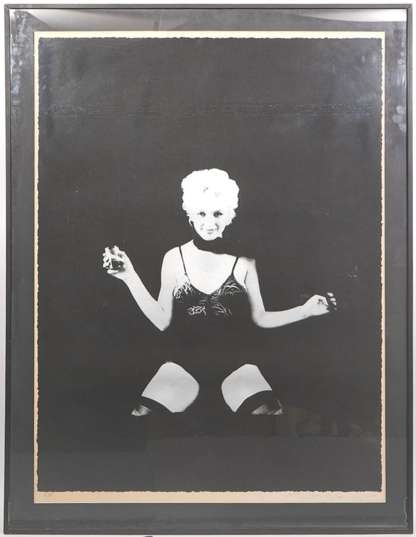 Milton Greene Silkscreen Print Marlyn Monroe S/N: Milton Greene (American, 1922-1985) silkscreen print of Marilyn Monroe, part of the "Black Sitting" series. Pencil signed lower right and numbered artist's proof "A/P" lower left. Measurements: Visual