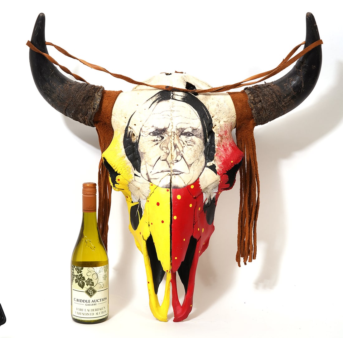 Native American Hand-Painted Cow Skull (1 of 11)