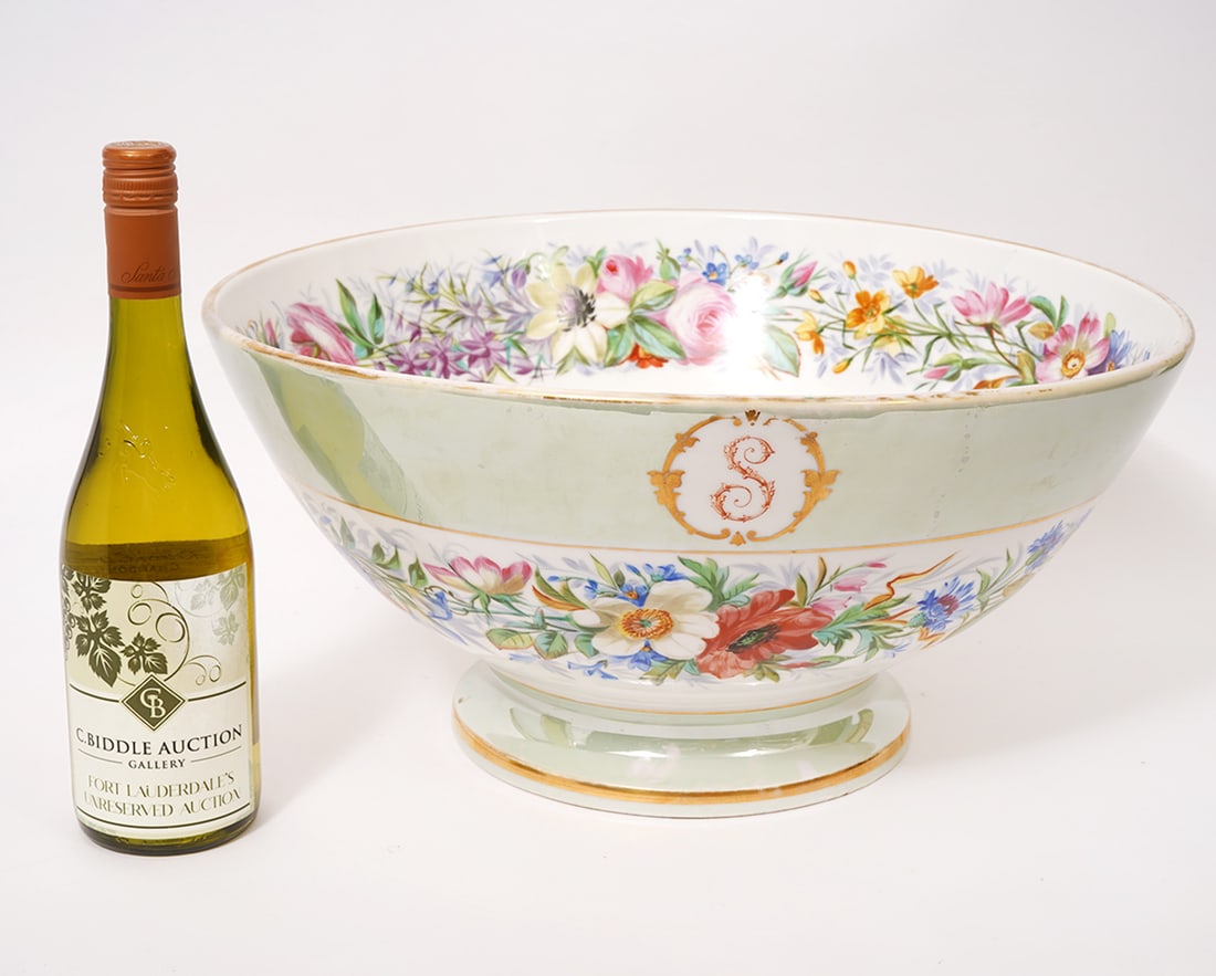 Large Brevete Brianchon Floral Porcelain Bowl (1 of 12)