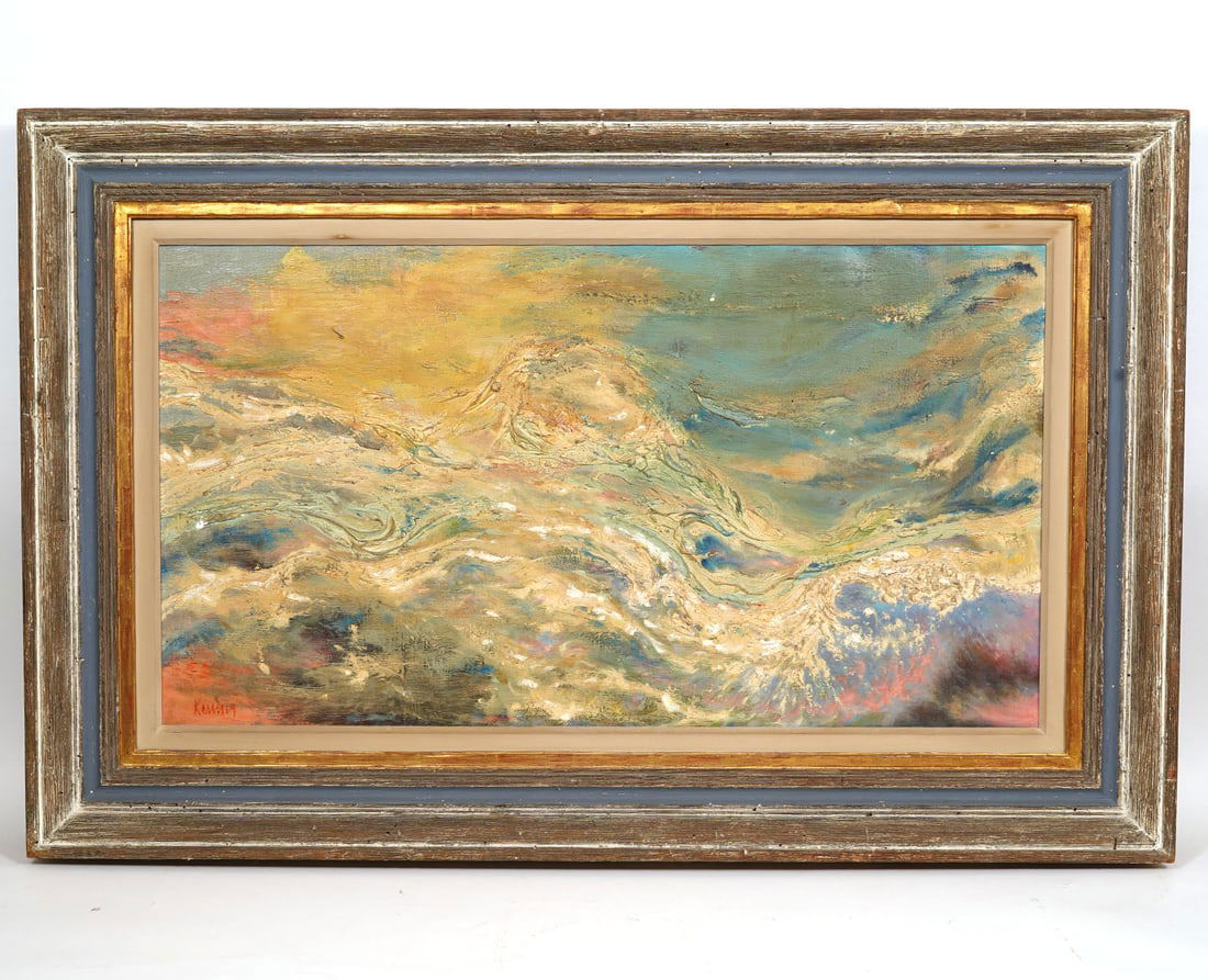 Signed Impasto Oil on Canvas Seascape Painting (1 of 8)