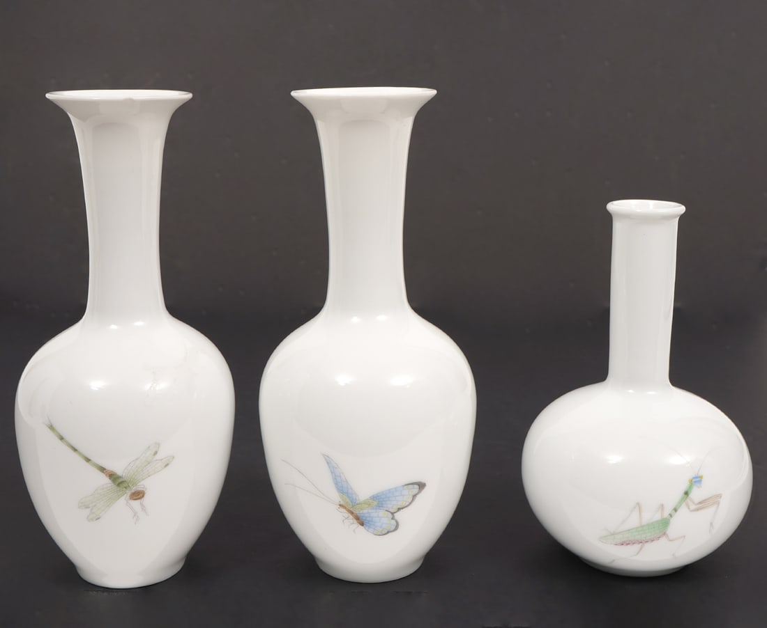 Three Chinese Hand-Painted Vases (1 of 8)
