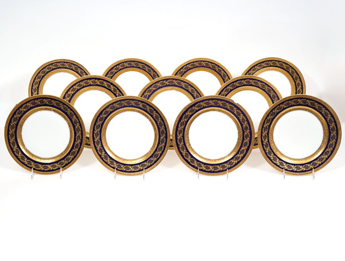 11 Rosenthal Bavaria Gilt & Cobalt Dinner Plates (1 of 7)